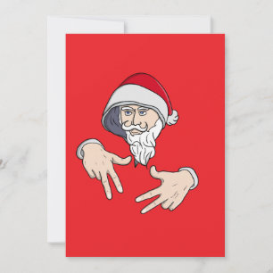 Cooler Gangsta Hip Hop Hand Rap Weihnachtsmann Feiertagskarte