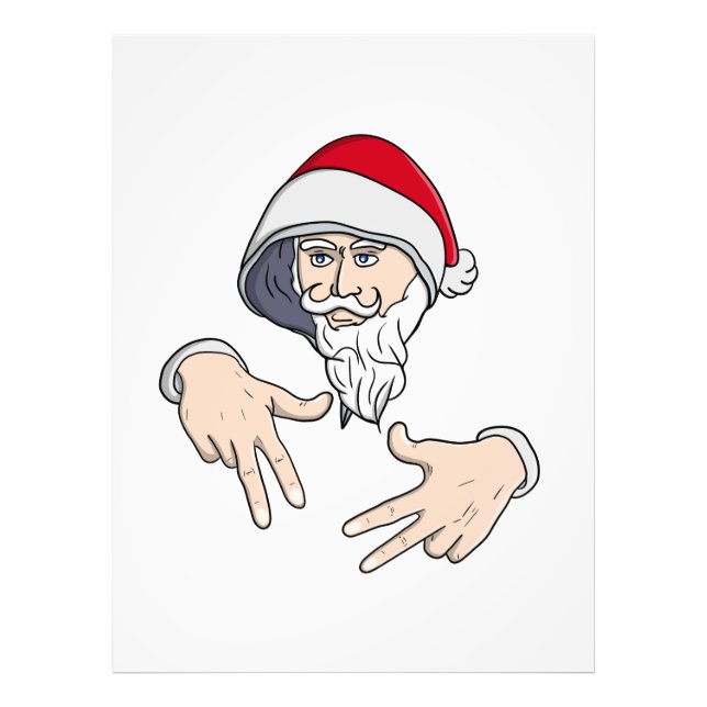 Cooler Gangsta Hip Hop Hand Rap Weihnachtsmann Fotodruck (Vorne)