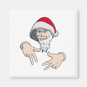 Cooler Gangsta Hip Hop Hand Rap Weihnachtsmann Magnet