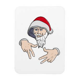 Cooler Gangsta Hip Hop Hand Rap Weihnachtsmann Magnet