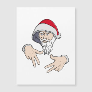 Cooler Gangsta Hip Hop Hand Rap Weihnachtsmann Magnetkarte