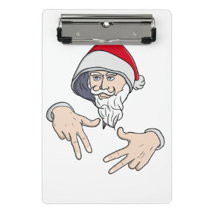 Cooler Gangsta Hip Hop Hand Rap Weihnachtsmann Mini Klemmbrett