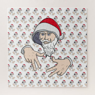 Cooler Gangsta Hip Hop Hand Rap Weihnachtsmann Puzzle