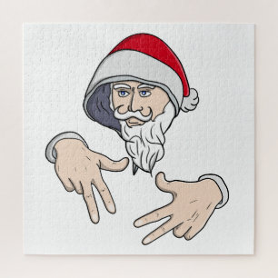 Cooler Gangsta Hip Hop Hand Rap Weihnachtsmann Puzzle