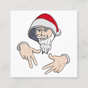 Cooler Gangsta Hip Hop Hand Rap Weihnachtsmann Quadratische Visitenkarte