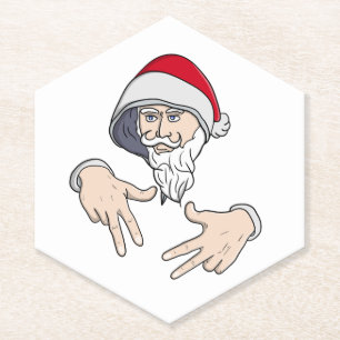 Cooler Gangsta Hip Hop Hand Rap Weihnachtsmann Untersetzer