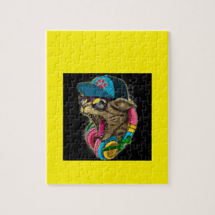 cooler Gangster, der auf Katze klopft Puzzle