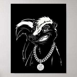 Cooler Gangster Skunk – Hip-Hop Streetwear Tier Ku Poster