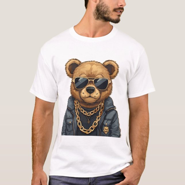Cooler Gangsterbär T-Shirt (Vorderseite)