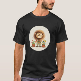Cooler Gärtner-Löwe mit Brille bringt Leben nach t T-Shirt