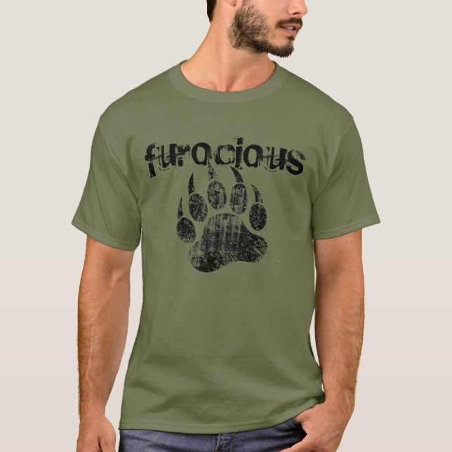 Cooler Gay Bear Prix Grunge Furocious Bären Paw T-Shirt (Vorderseite)