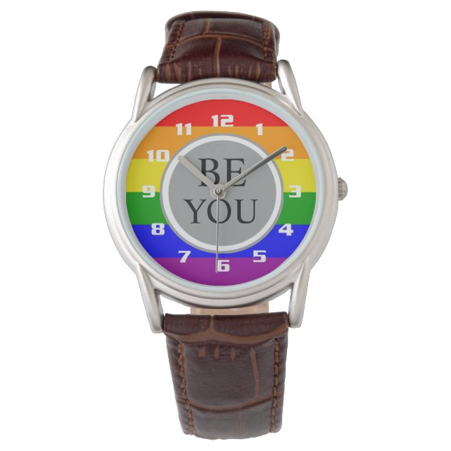 Cooler Gay Pride Armbanduhr (Vorderseite)