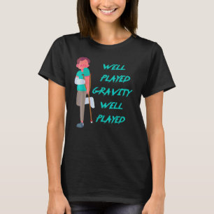 Cooler gebrochener Arm und Bauch für Kinder Gravit T-Shirt
