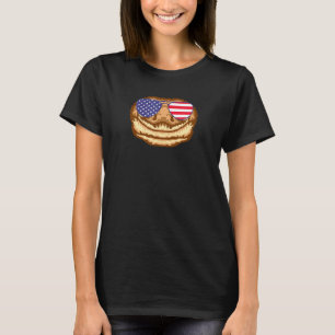 Cooler Gecko mit USA-Flagge-Sonnenbrille USA Ameri T-Shirt