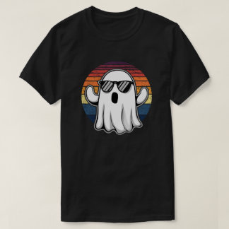 Cooler Geist mit Sonnenbrille Retro Sonnenuntergan T-Shirt