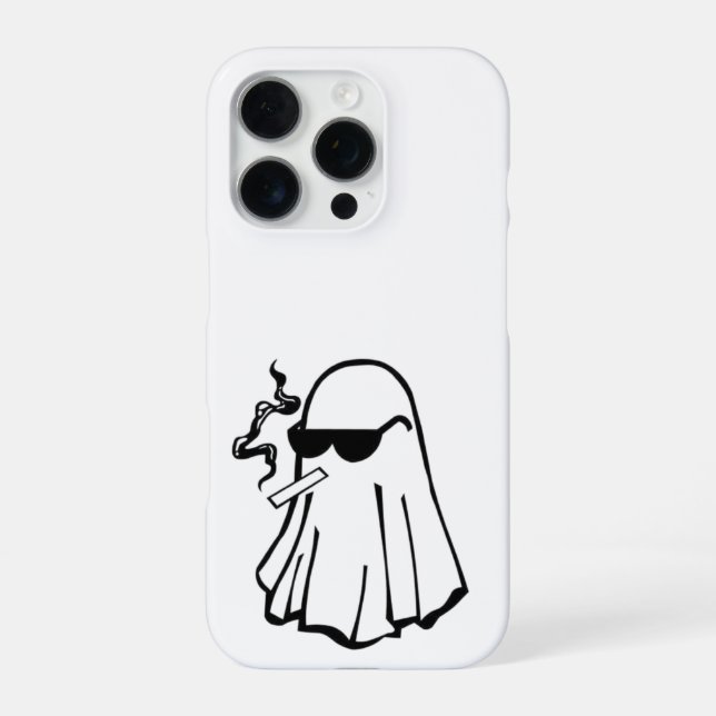 Cooler Geist mit Zigarette – Halloween-Handyhülle iPhone Hülle (Rückseite)