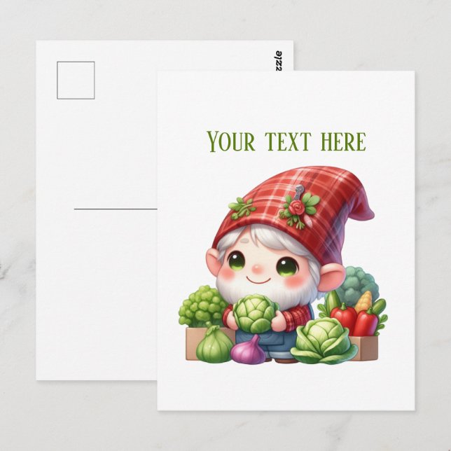 Cooler gemischter Gemüse-Gnom anpassbar  Postkarte (Vorne/Hinten)