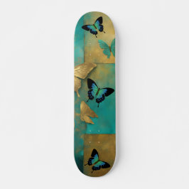 Cooler, gestörter Grunge Aquamariner Schmetterling Skateboard
