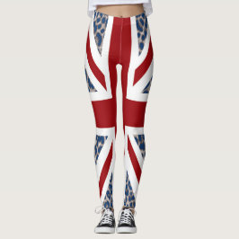 Cooler Gewerkschafts-Jack-blaue Leopard-Flagge Leggings