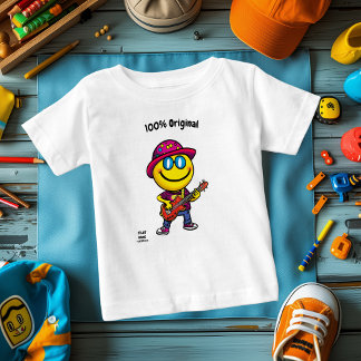 Cooler Gitarrist Emoji - Spaß und Lebhaftes Ganzkö Baby T-shirt