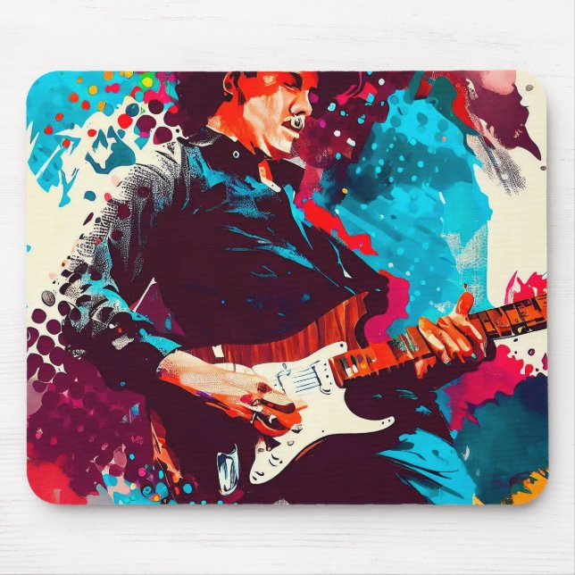 cooler Gitarrist Mousepad (Vorne)