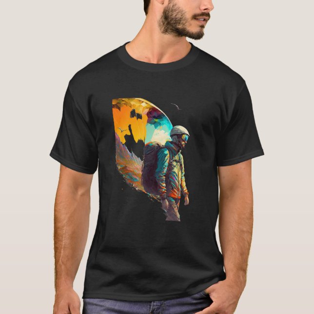Cooler Gleitschirm in schöner Berglandschaft T-Shirt (Vorderseite)