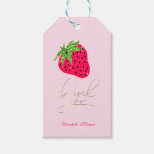 Cooler Glitzer Erdbeere Rosa Geschenkanhänger