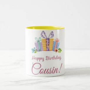 ** COOLER GLÜCKLICHER BIRTHTAGISCHER COUSIN** Zwe Zweifarbige Tasse