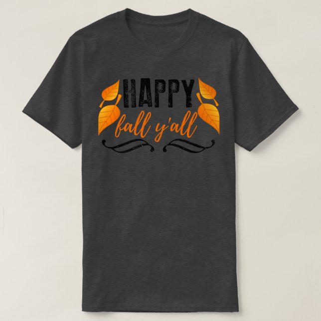 Cooler glücklicher Herbst-Herbst Ernteebst Leaf T-Shirt (Design vorne)