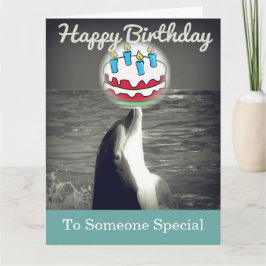 Cooler Glückwunsch zum Geburtstag Dolphin Art Card Karte