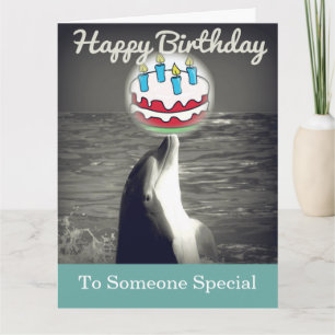 Cooler Glückwunsch zum Geburtstag Dolphin Art Card Karte