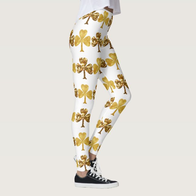 Cooler Gold Irish Kleeblatt Cloud Patricks Day Leggings (Rechts)