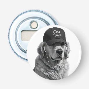 Cooler Golden Retriever Good Vibes Flaschenöffner
