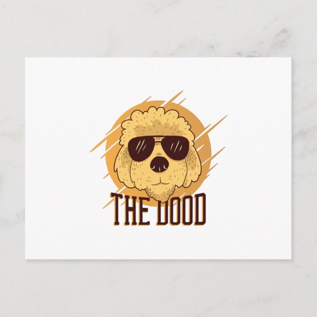 Cooler Goldendoodle Hund Postkarte (Vorderseite)