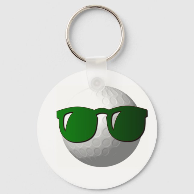 Cooler Golf Ball Design Schlüsselanhänger (Vorderseite)
