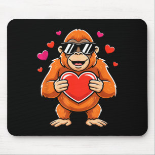 Cooler Gorilla, der Herz-Valentins-Affen-Kinder-Ju Mousepad