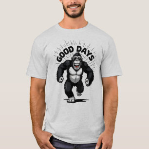 Cooler Gorilla Gute Tage Retro-Cartoon-Kunst T-Shirt