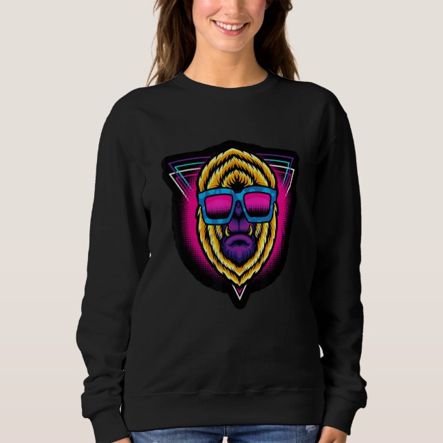 Cooler Gorilla Heilige Geometrie Fraktale Muster G Sweatshirt (Vorderseite)