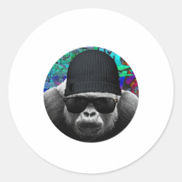 Cooler Gorilla-Sticker Runder Aufkleber