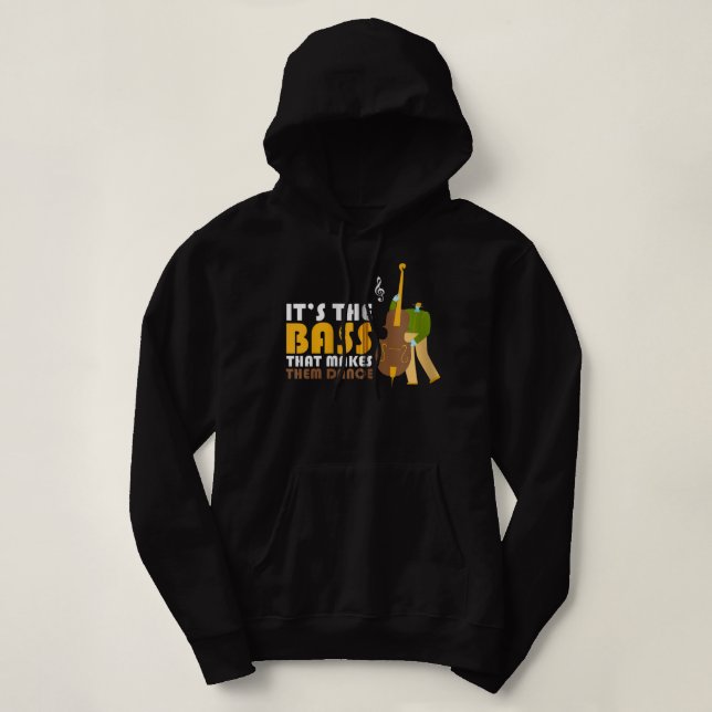 Cooler Grafik Jazz Liebhaber Upright Bass Player D Hoodie (Design vorne)