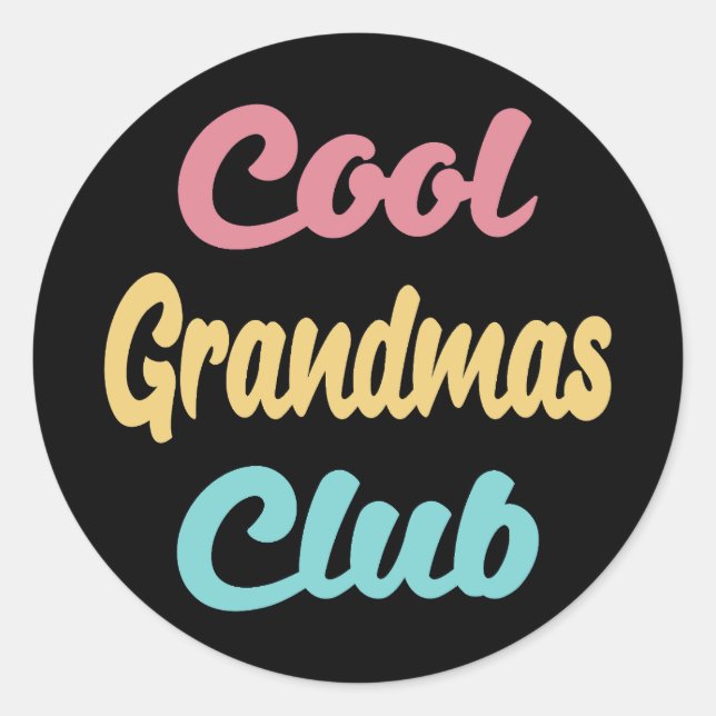Cooler Grandmas-Club II Runder Aufkleber (Vorderseite)
