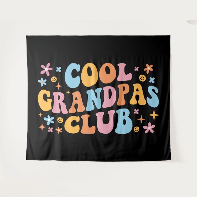 Cooler Grandpas-Club III Wandteppich (Vorderseite (Horizontal))