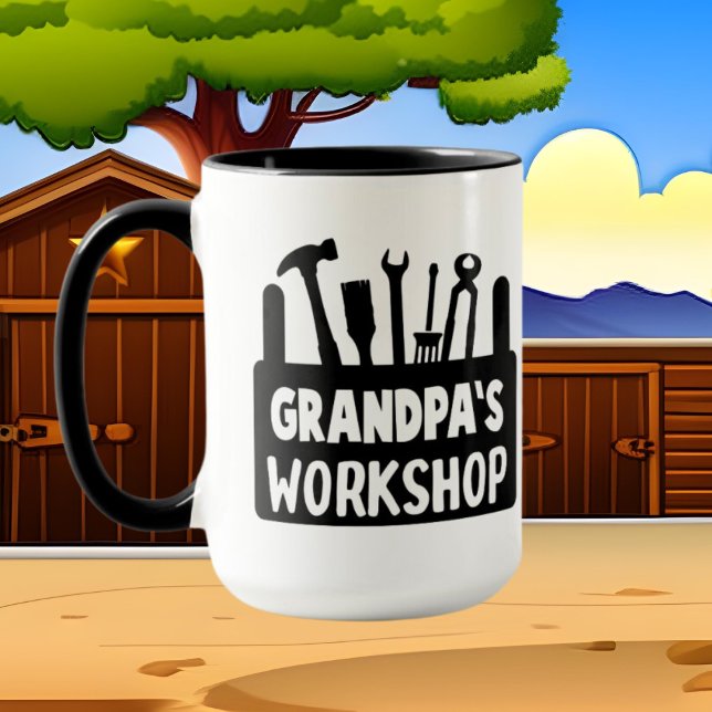 cooler Grandpas Workshop fügt Text hinzu Tasse (Von Creator hochgeladen)