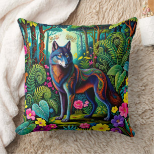 Cooler grauer Wolf-Fee-Tier Kissen