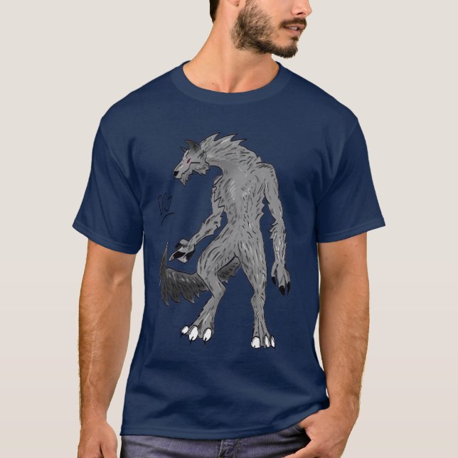 Cooler Gray Werewolf mit Roten Augen Männer T - Sh T-Shirt (Vorderseite)