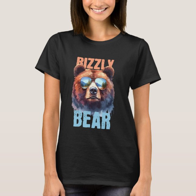 Cooler Grizzly Bär mit Sonnenbrille F T-Shirt (Vorderseite)