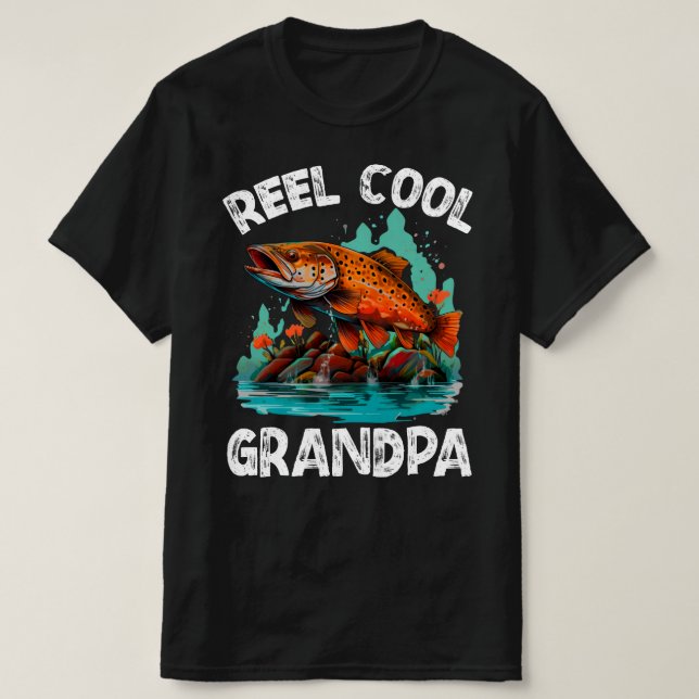 Cooler Großvater Menne Funny Fishing T-Shirt (Design vorne)