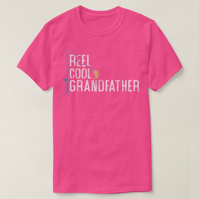 Cooler Großvater Vintager Witzfischer T-Shirt (Design vorne)