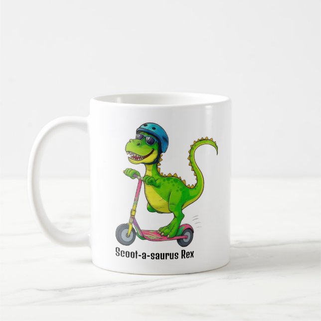 Cooler grüner Dinosaurier Kaffeetasse (Links)