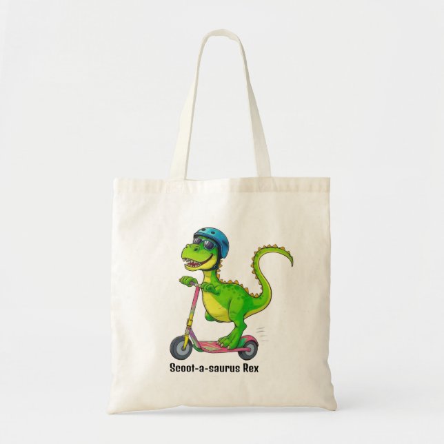 Cooler grüner Dinosaurier Tragetasche (Vorne)